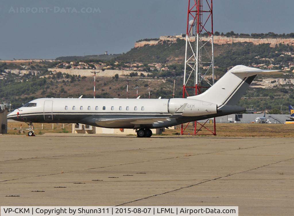 VP-CKM, 2013 Bombardier BD-700-1A11 Global 5000 C/N 9445, Parked at the General Aviation area...