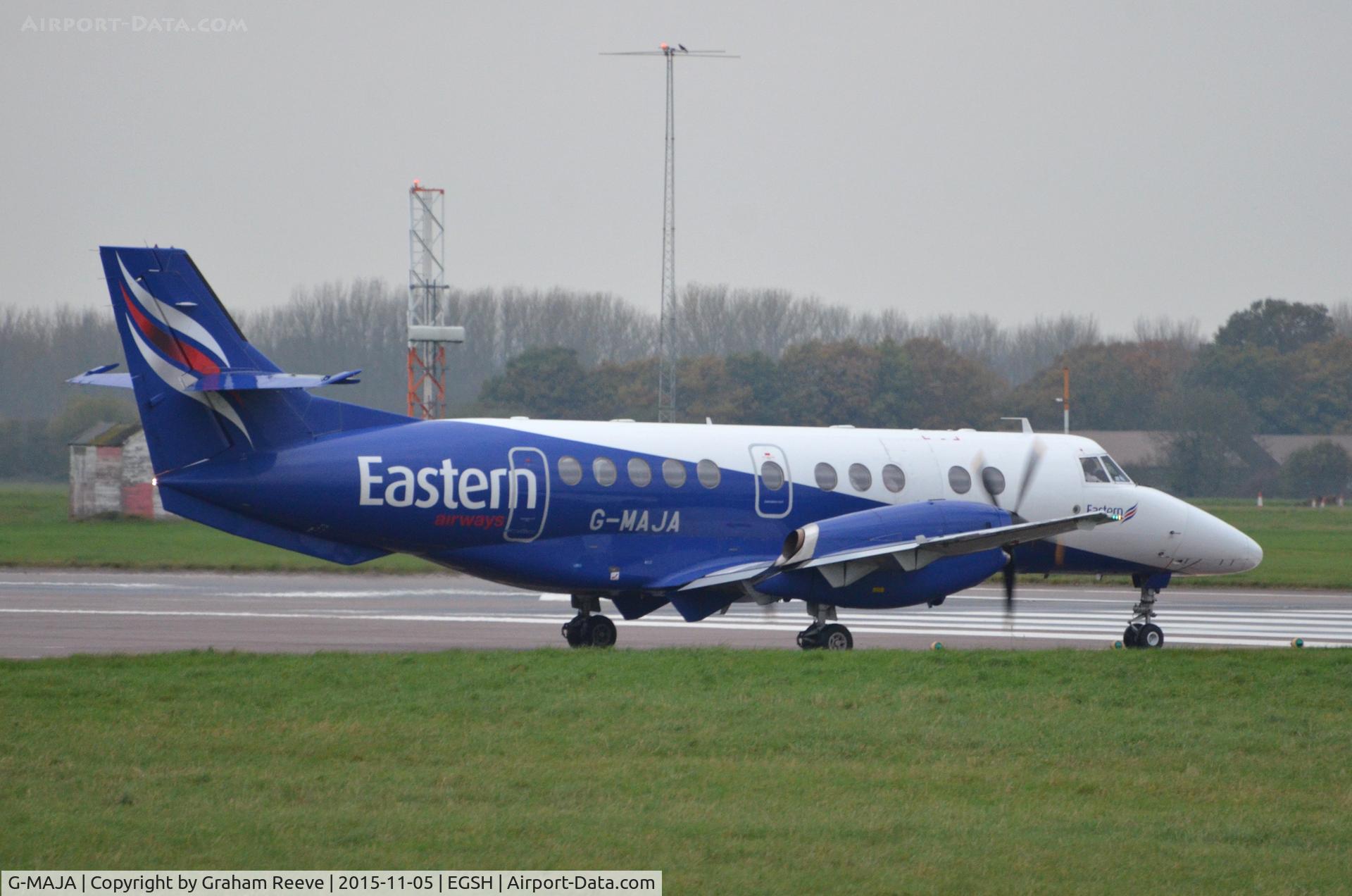 G-MAJA, 1994 British Aerospace Jetstream 41 C/N 41032, Departing from Norwich.