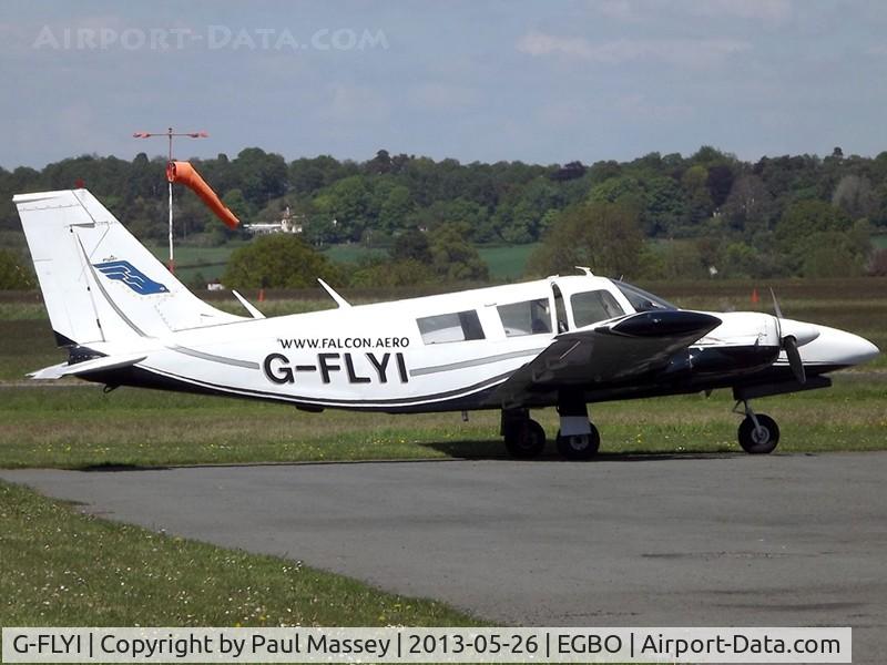 G-FLYI, 1972 Piper PA-34-200T Seneca II C/N 34-7250144, @ Halfpenny Green. EX:-G-BHVO,SE-FYY.