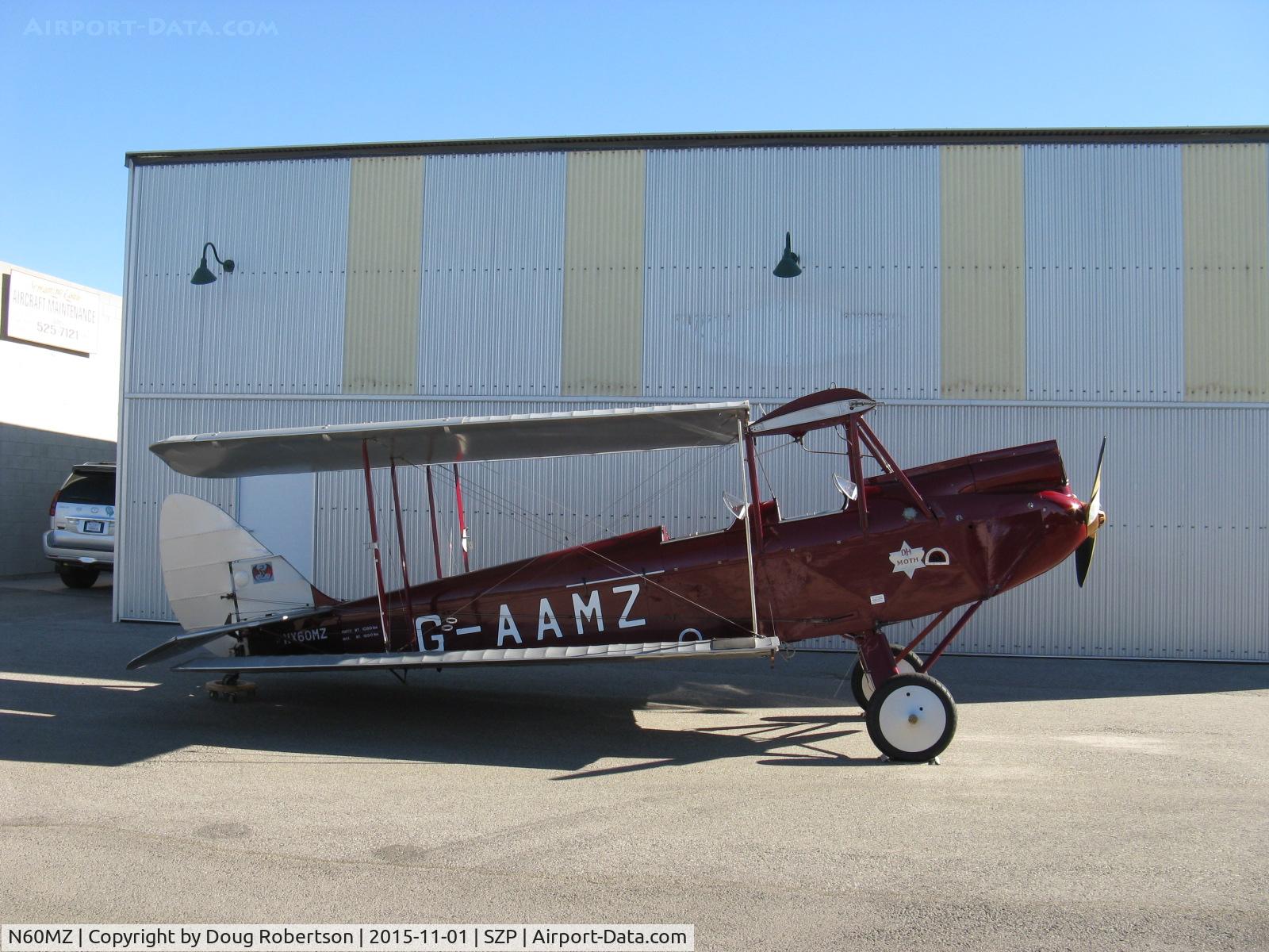 N60MZ, 1930 De Havilland DH-60G Gypsy Moth C/N 1293, 1930 DeHavilland DH.60G GIPSY MOTH, DeHavilland GIPSY II 4 cylinder inverted in-line air-cooled 120 Hp, wings folded-at Aviation Museum of Santa Paula on display, will fly later today