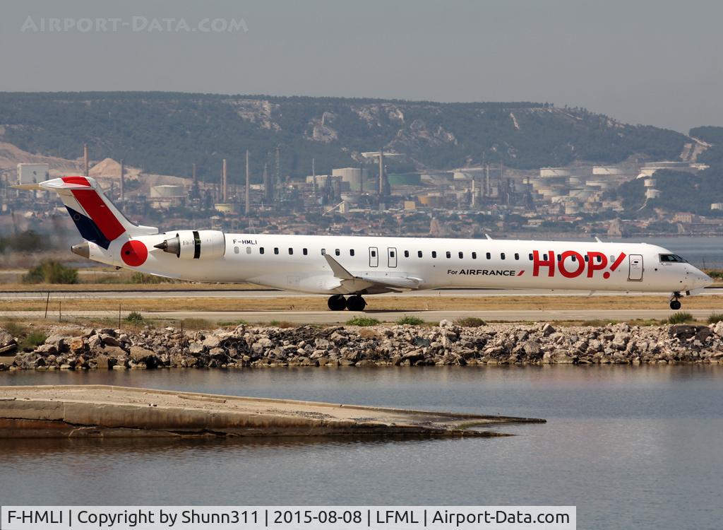 F-HMLI, 2011 Bombardier CRJ-1000EL NG (CL-600-2E25) C/N 19014, Taxiing holding point rwy 13L for departure...