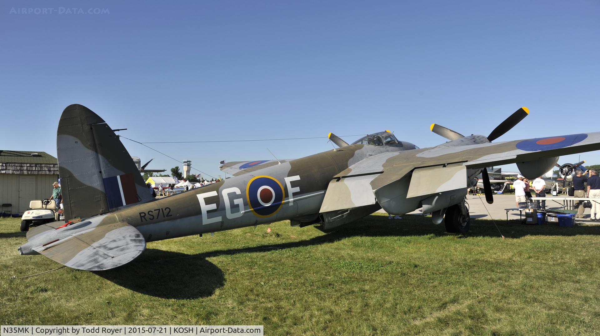 N35MK, 1946 De Havilland DH-98 Mosquito TT.35 C/N RS-712, Airventure 2015