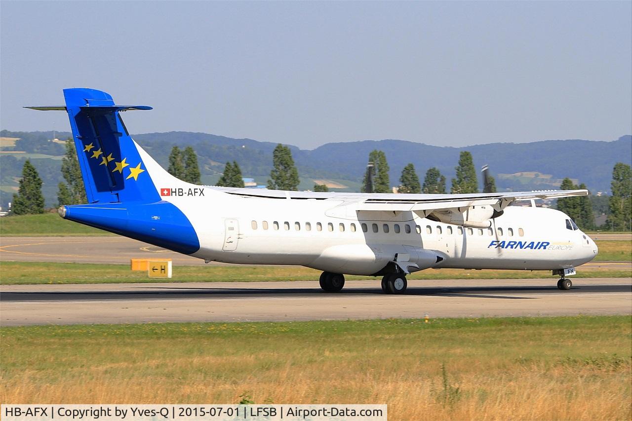 HB-AFX, 1991 ATR 72-202(F) C/N 265, ATR 72-202(F), Take off run rwy 15, Bâle-Mulhouse-Fribourg airport (LFSB-BSL)