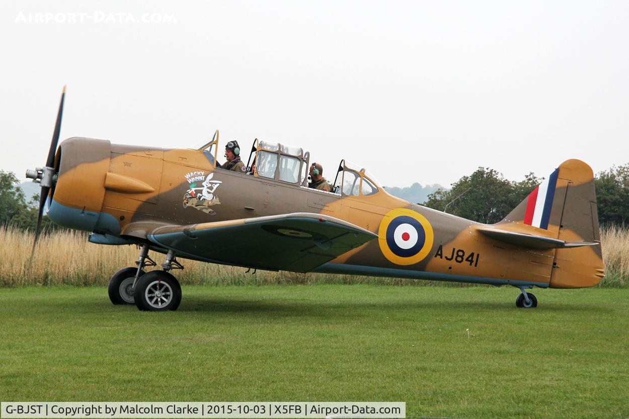 G-BJST, 1953 Canadian Car & Foundry T-6H Harvard Mk.4M C/N 14A-2429, Canadian Car & Foundry T-6H Harvard Mk4M at Fishburn Airfields Wings and Wheels Day, October 3rd 2015.