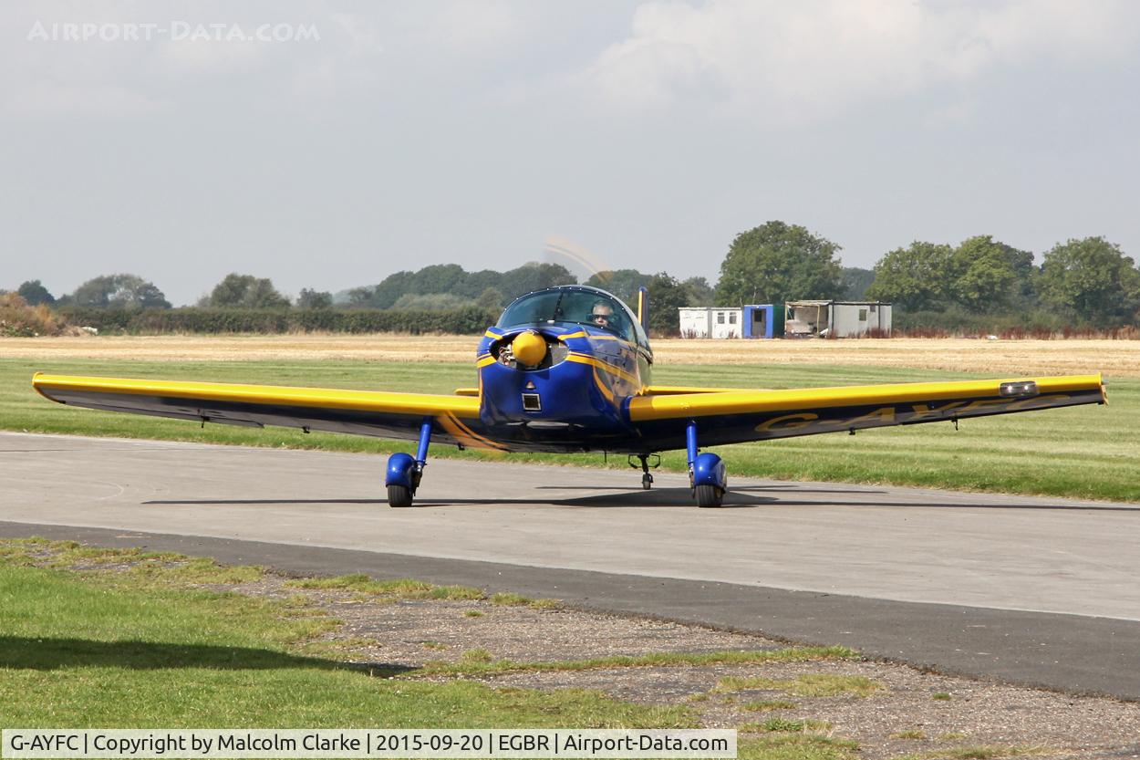 G-AYFC, 1970 Rollason Druine D-62B Condor C/N RAE/644, Rollason Druine D-62B Condor at The Real Aeroplane Club's Helicopter Fly-In, Breighton Airfield, September 20th 2015.