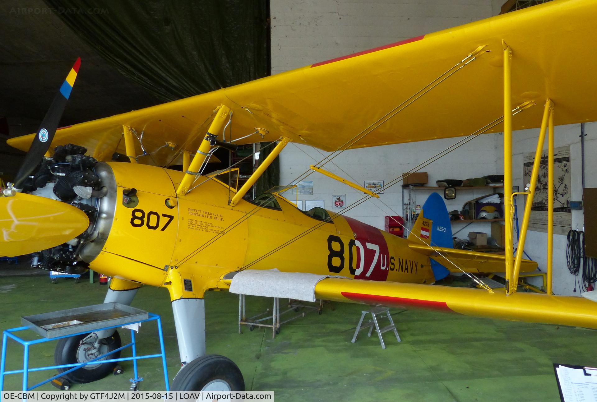 OE-CBM, 1941 Boeing A75N1(PT17) C/N 75-2606, OE-CBM at Voslau-Wien 15.8.15 marked as 