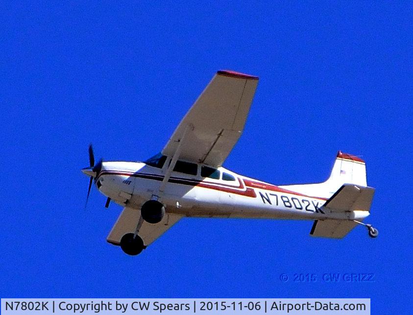 N7802K, 1976 Cessna 180J C/N 18052736, Flying over Kansas Settlement, AZ