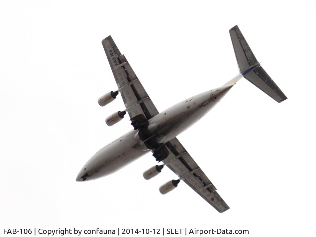 FAB-106, 1985 British Aerospace BAe.146-200 C/N E2048, Arriving to El Trompillo