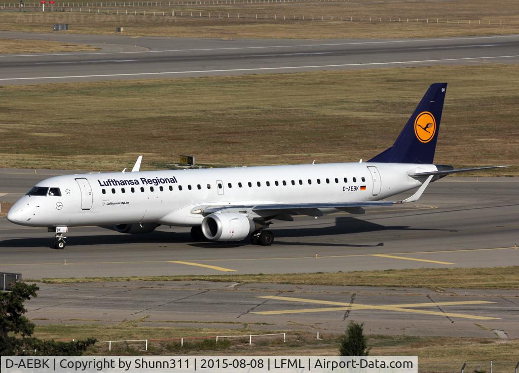 D-AEBK, 2011 Embraer 195LR (ERJ-190-200LR) C/N 19000500, Lining up rwy 31R for departure...
