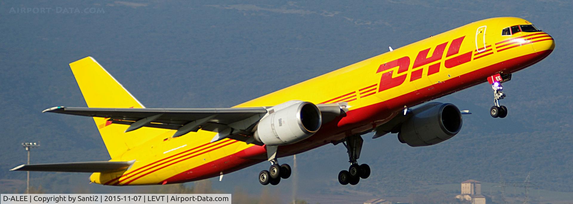 D-ALEE, 1984 Boeing 757-236/SF C/N 22183, Taking off to Leipzig/Halle (EDDP).
