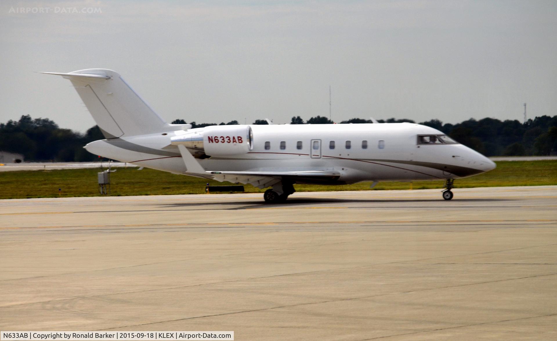 N633AB, 2010 Bombardier Challenger 605 (CL-600-2B16) C/N 5841, Taxi Lexington