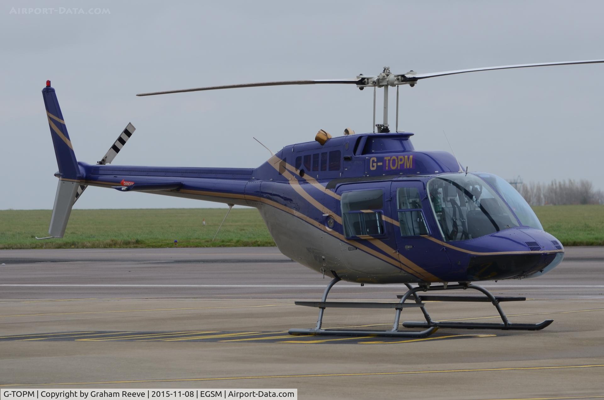 G-TOPM, 1991 Agusta AB-206B JetRanger III C/N 8732, Parked at Norwich.