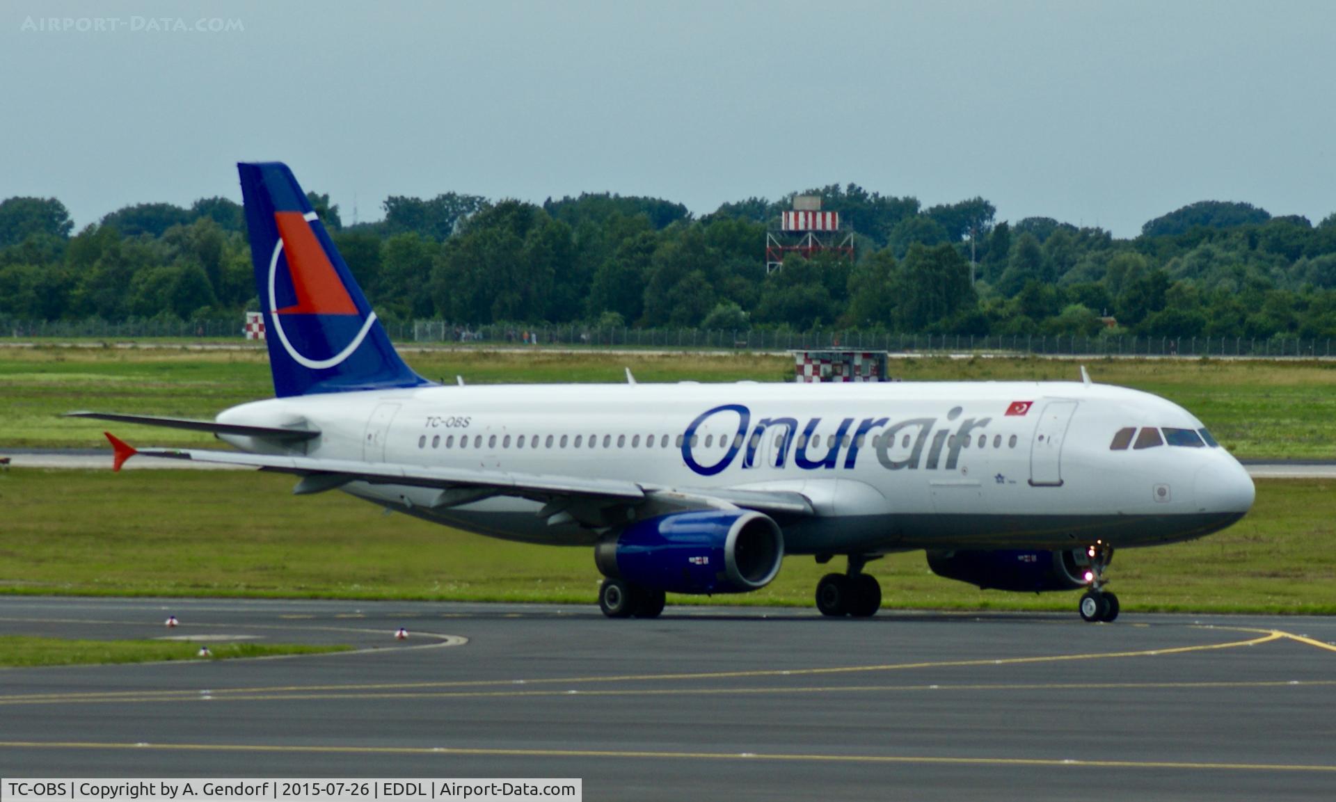 TC-OBS, 1997 Airbus A320-232 C/N 543, Onur Air, is here on tawiway 