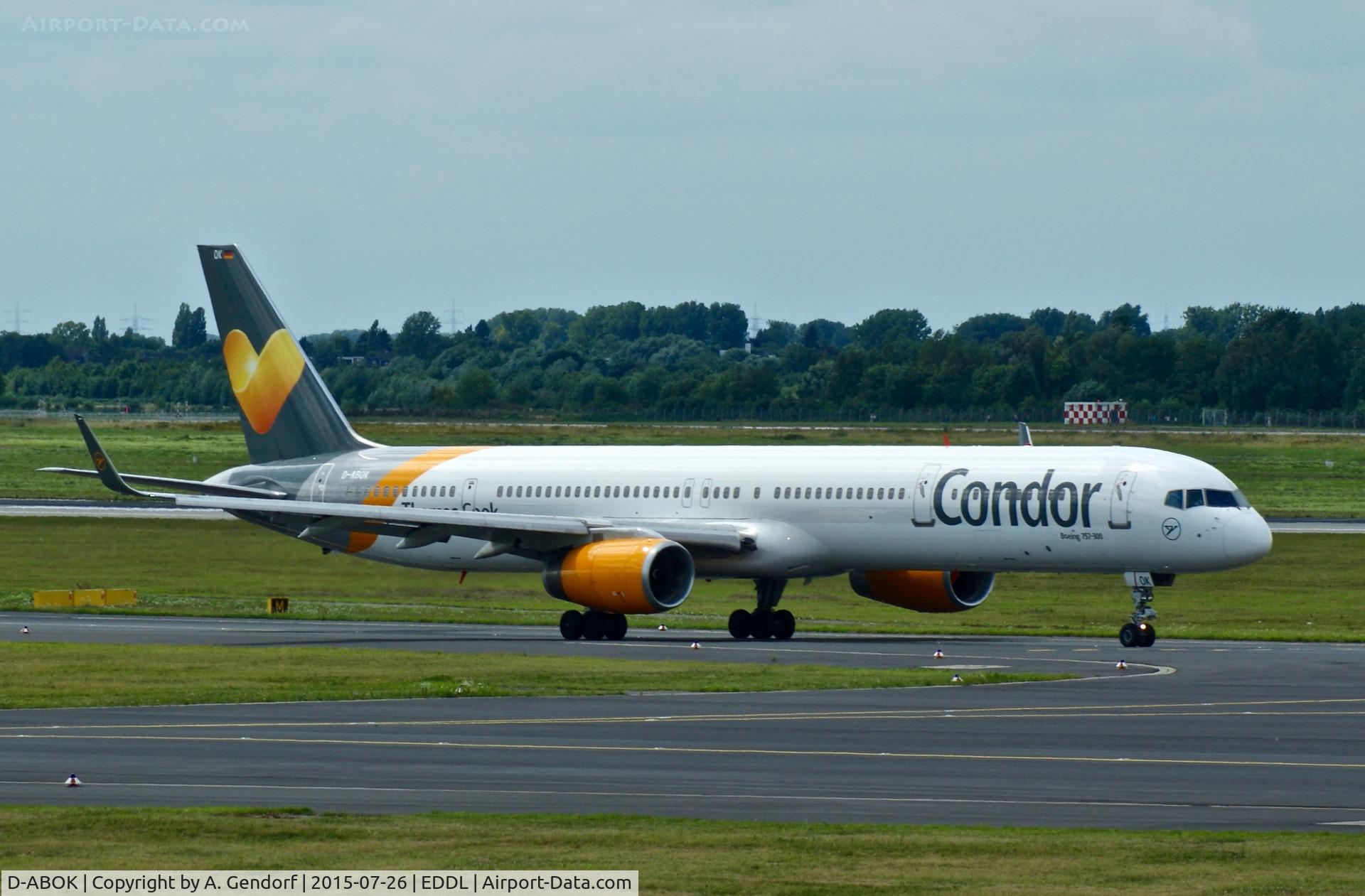D-ABOK, 2000 Boeing 757-330 C/N 29020, Condor, seen here taxiing at Düsseldorf Int'l(EDDL)