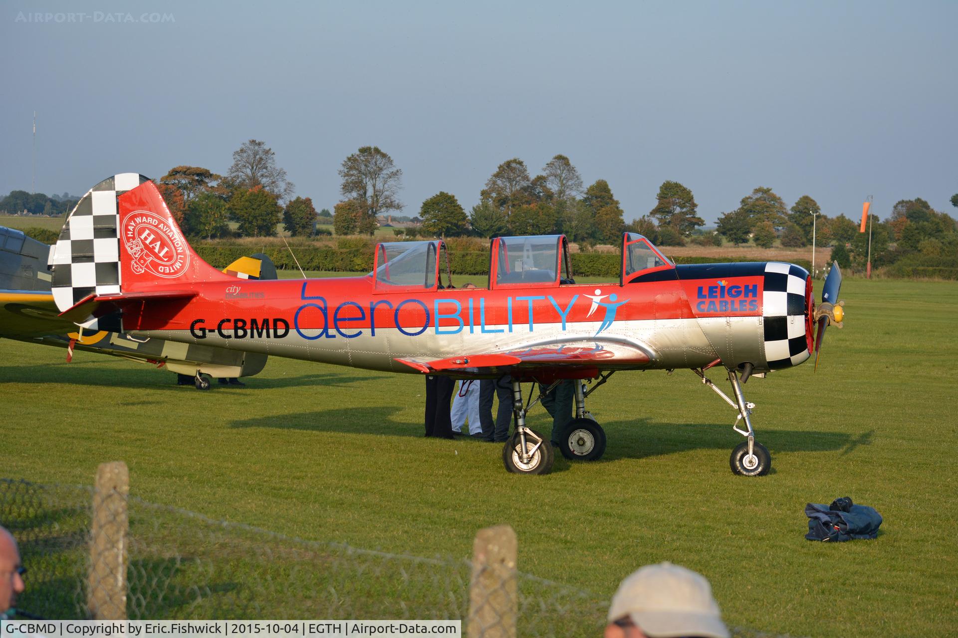 G-CBMD, 1982 Bacau Yak-52 C/N 822710, 4. G-CBMD on the flight line at The Shuttleworth 'Uncovered' Airshow (Finale,) Oct. 2015.