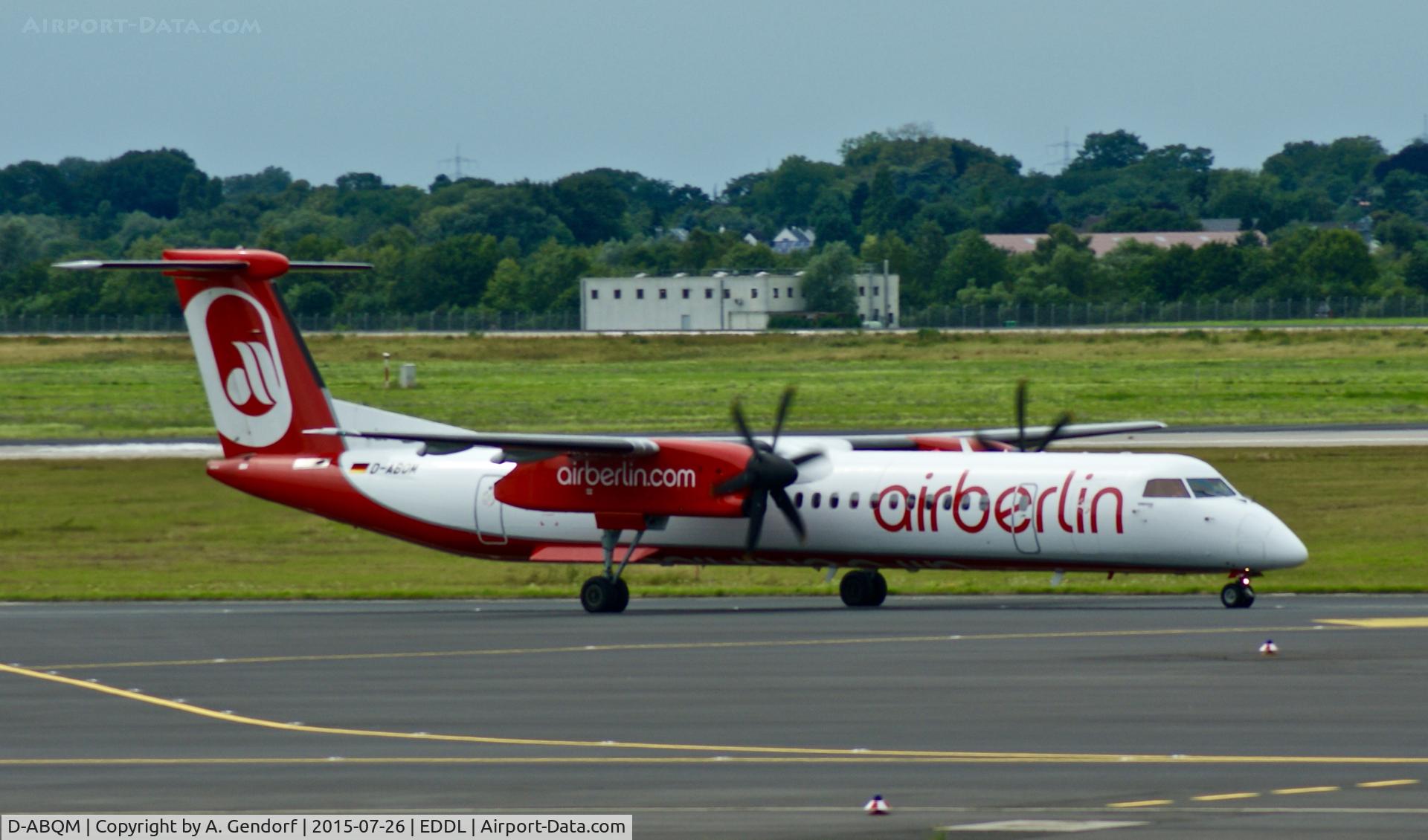 D-ABQM, 2006 De Havilland Canada DHC-8-402Q Dash 8 C/N 4119, Luftfahrtgesellschaft Walter (Air Berlin cs.), is here at Düsseldorf Int'l(EDDL)