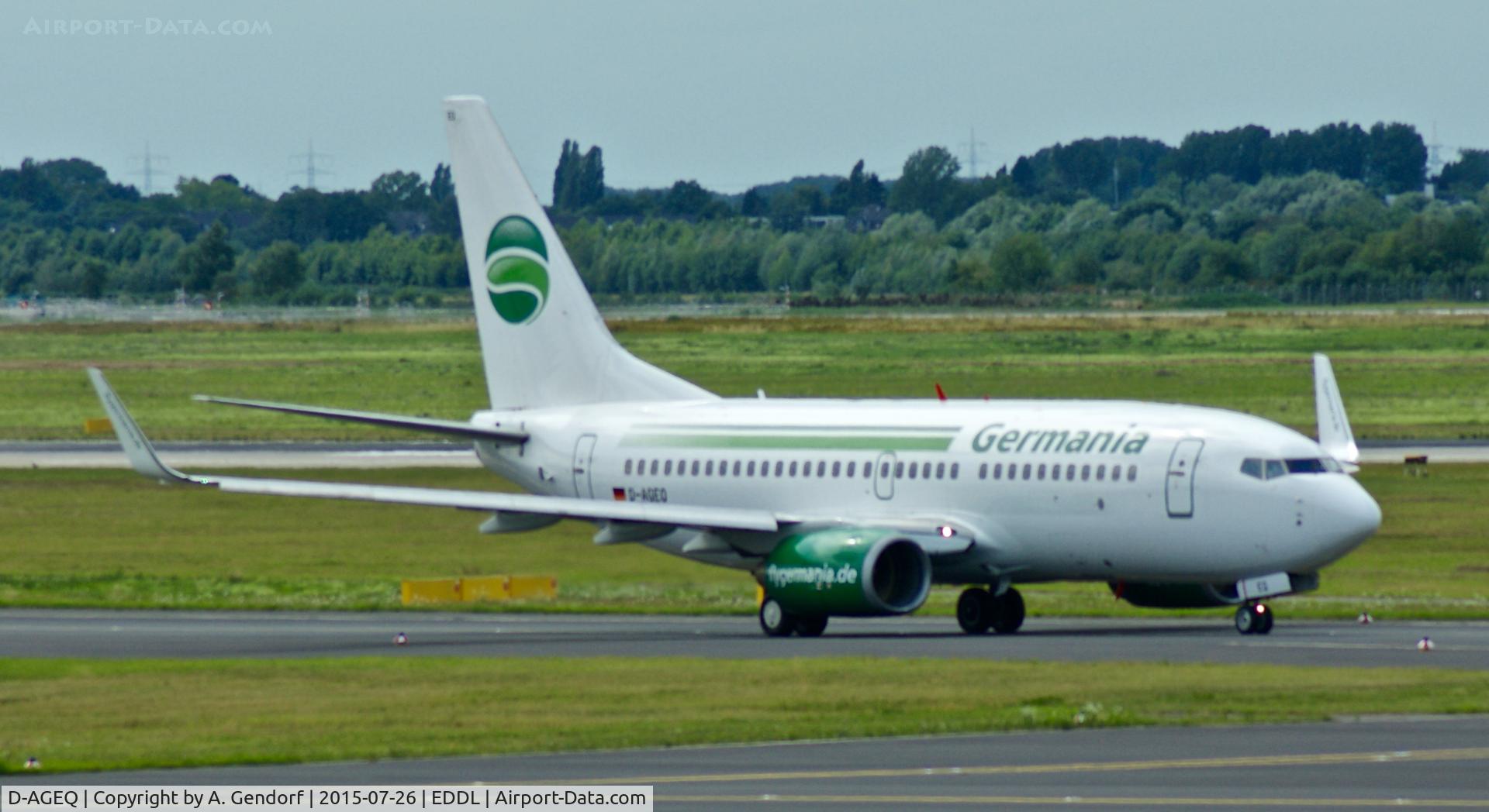 D-AGEQ, 1998 Boeing 737-75B C/N 28103, Germania, is here at Düsseldorf Int'l(EDDL)