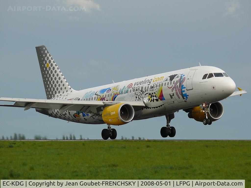 EC-KDG, 2007 Airbus A320-214 C/N 3095, Vueling MTV logojet  landing