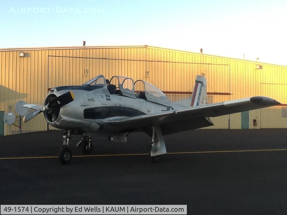 49-1574, 1949 North American T-28A Trojan C/N 159-86, Taken after 1st flight since 1987.