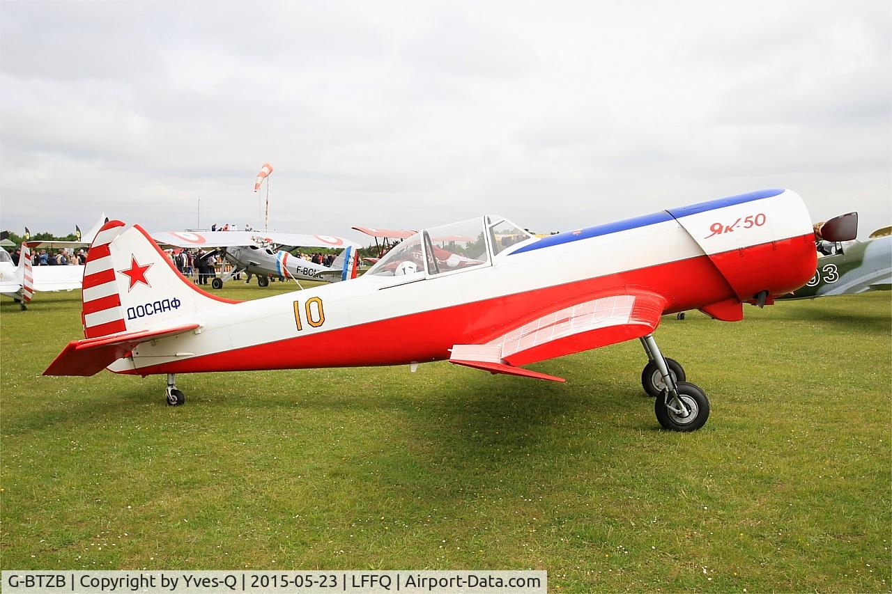 G-BTZB, 1980 Yakovlev Yak-50 C/N 801810, Yakovlev Yak-50, Static display, La Ferté-Alais Airfield (LFFQ) Air show 2015