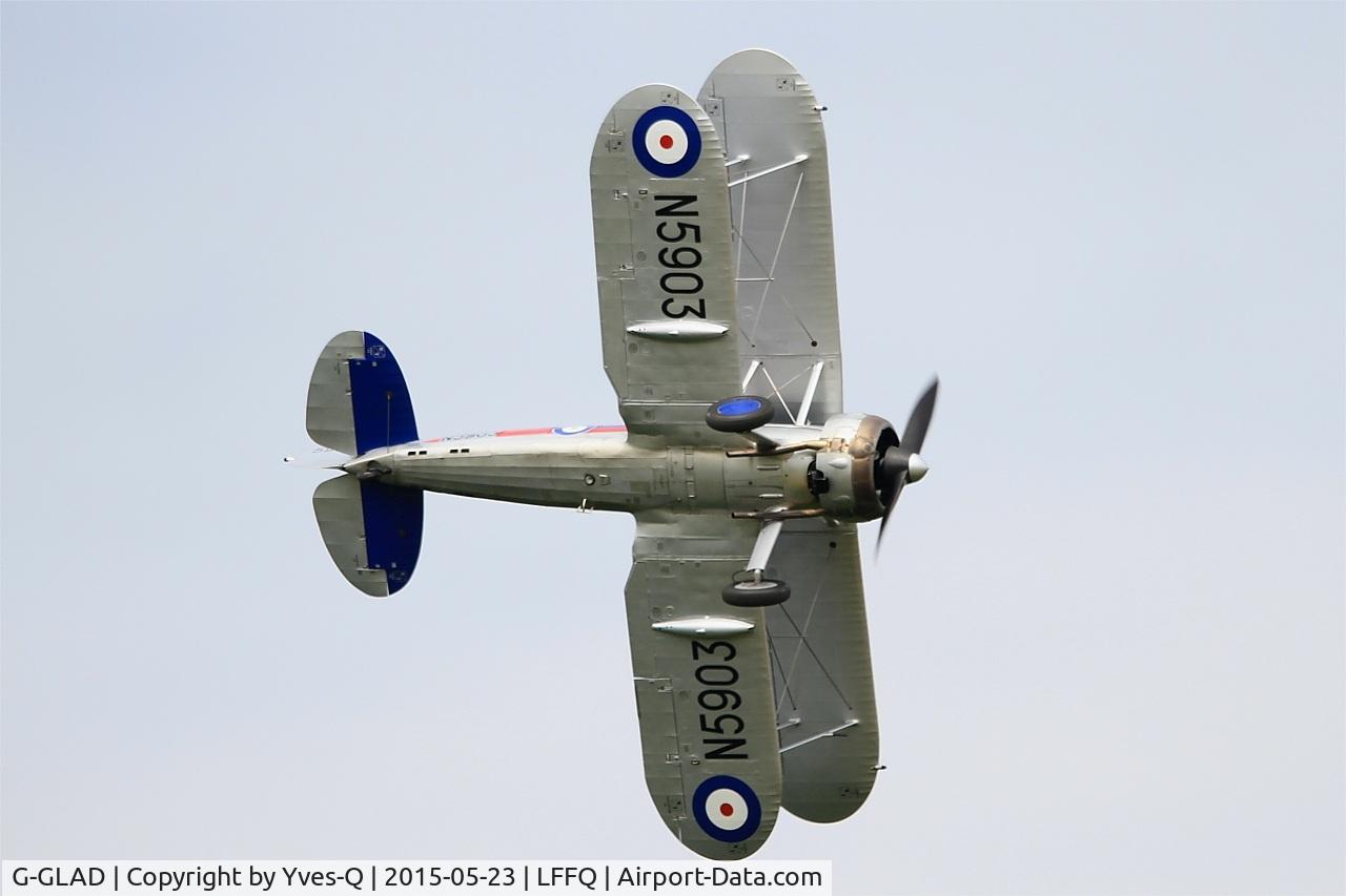 G-GLAD, 1939 Gloster Gladiator Mk2 C/N G5/75751, Gloster Gladiator II, On display, La Ferté-Alais (LFFQ) Air show 2015