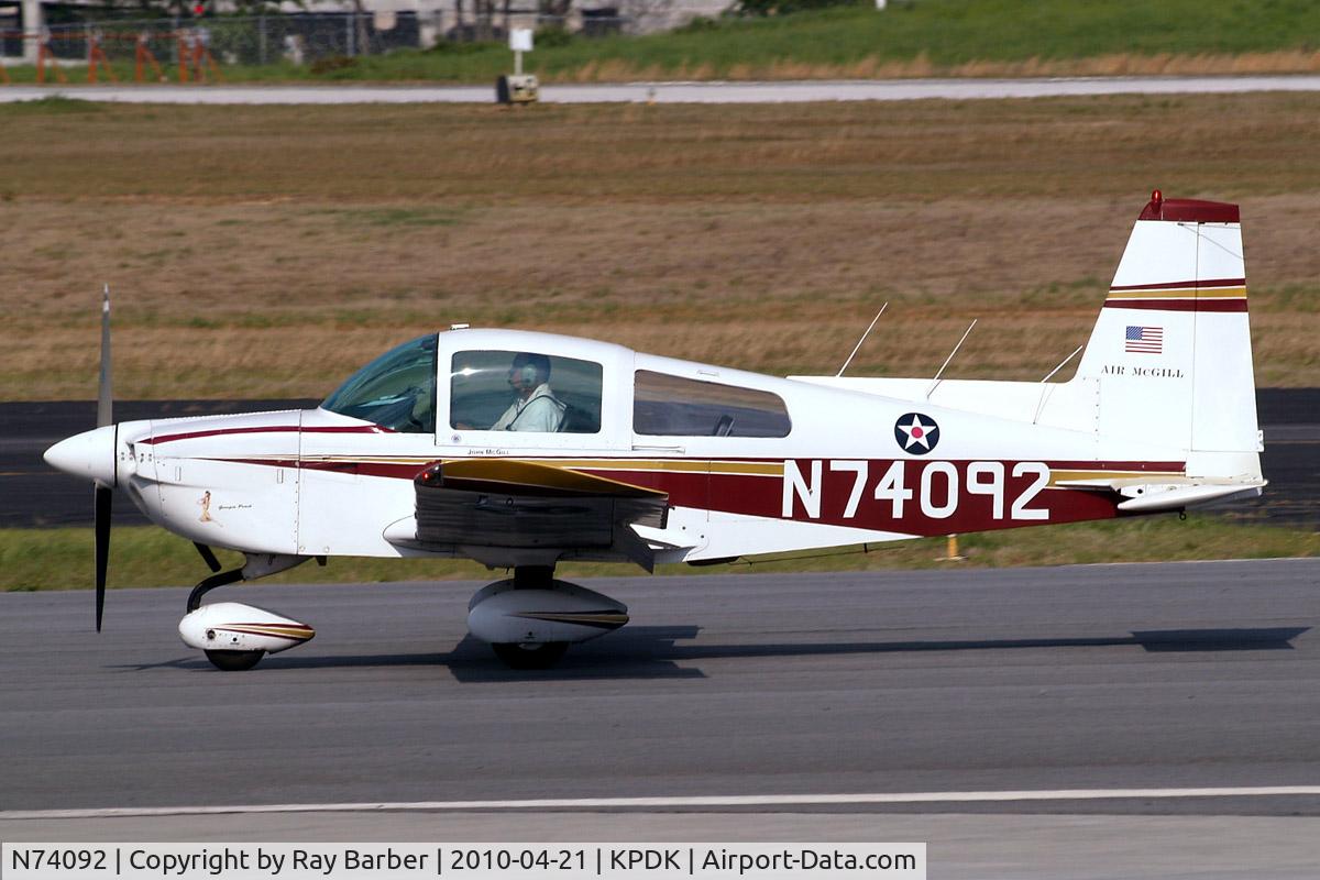 N74092, 1975 Grumman American AA-5B Tiger C/N AA5B-0127, Grumman-American AA-5B Tiger [AA5B-0127] (Air McGill) Atlanta-Dekalb Peachtree~N 22/04/2010