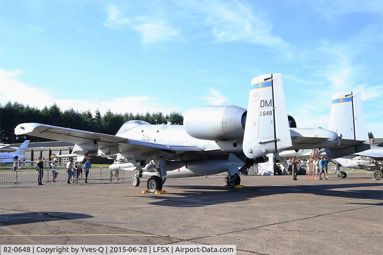 82-0648, 1982 Fairchild Republic A-10C Thunderbolt II C/N A10-0696, US Air Force Fairchild Republic A-10A Thunderbolt II, Static display, Luxeuil-Saint Sauveur Air Base 116 (LFSX) Open day 2015
