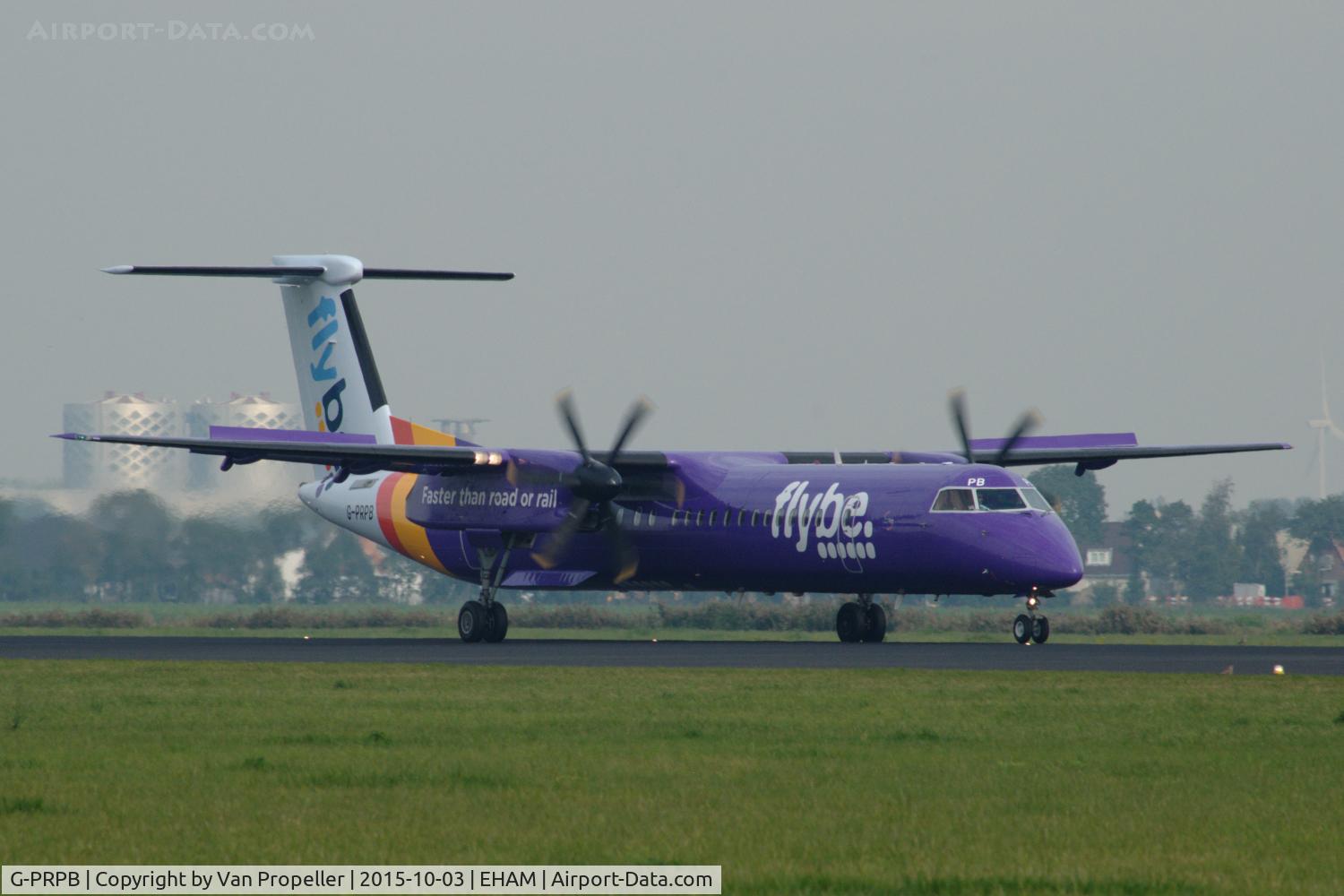 G-PRPB, 2010 Bombardier DHC-8-402 Dash 8 C/N 4333, Flybe Dash-8 arrival at Schiphol airport (Amsterdam)