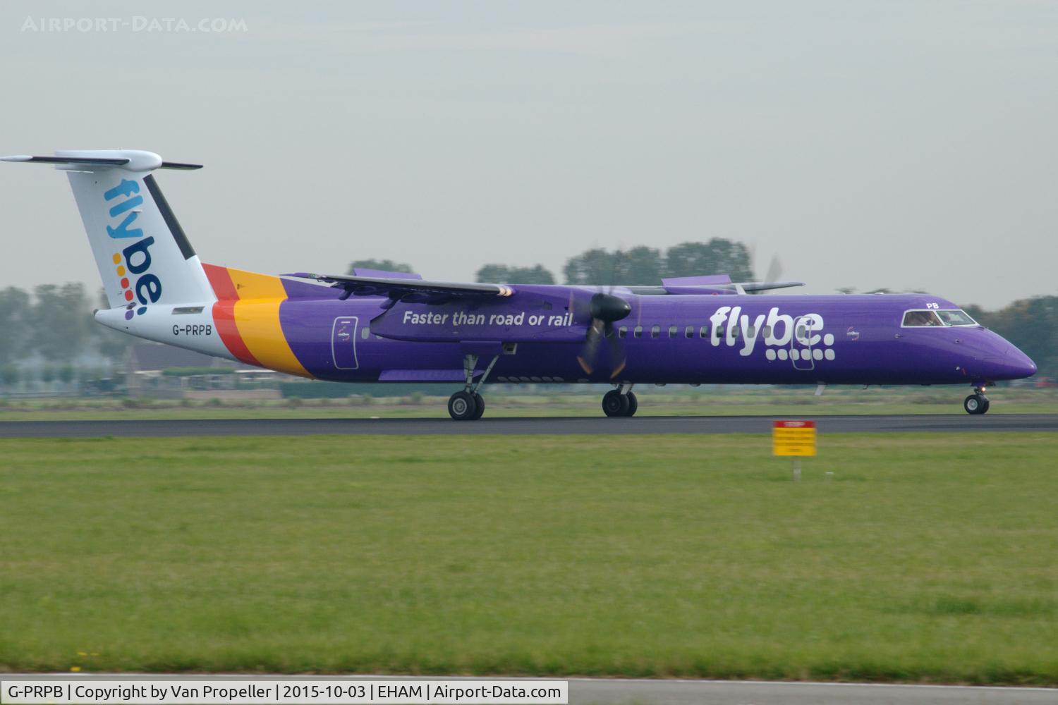 G-PRPB, 2010 Bombardier DHC-8-402 Dash 8 C/N 4333, Flybe Dash-8 arrival at Schiphol airport (Amsterdam)