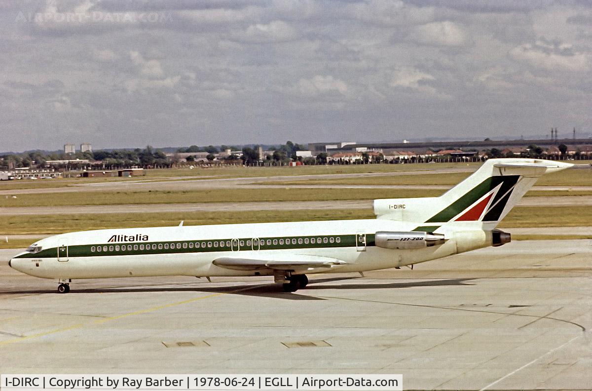 I-DIRC, 1976 Boeing 727-243 C/N 21269, Boeing 727-243 [21269] (Alitalia) Heathrow~G 24/06/1978. From a slide.