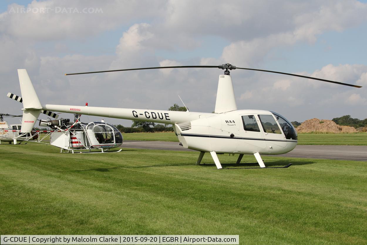 G-CDUE, 2005 Robinson R44 Raven C/N 1549, Robinson R44 Raven at The Real Aeroplane Club's Helicopter Fly-In, Breighton Airfield, September 20th 2015.