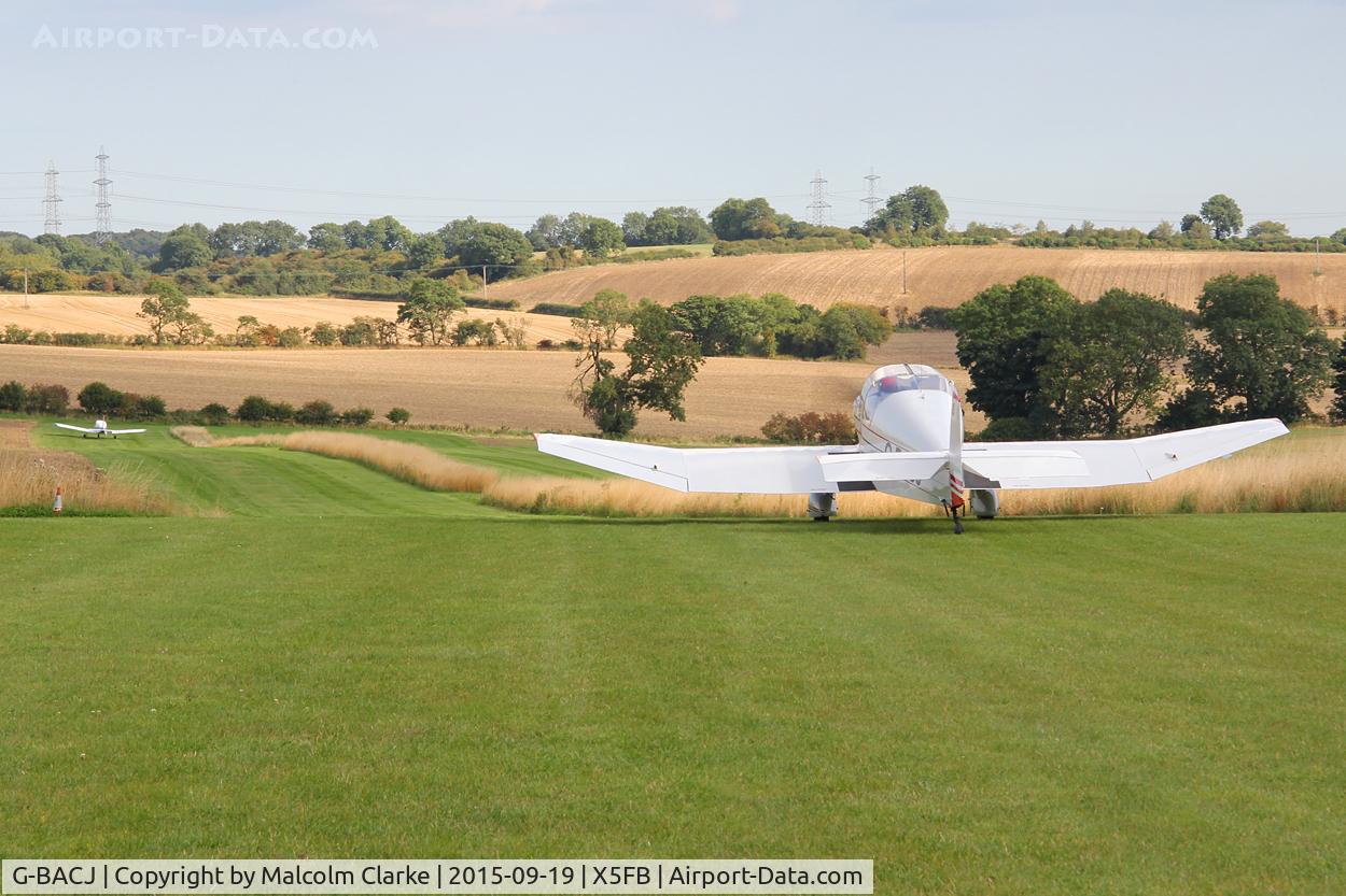 G-BACJ, 1966 Jodel D-120 Paris-Nice C/N 315, Jodel D-120 Paris-Nice enters the taxiway for take-off from 26. Fishburn Airfield, September 19th 2015.