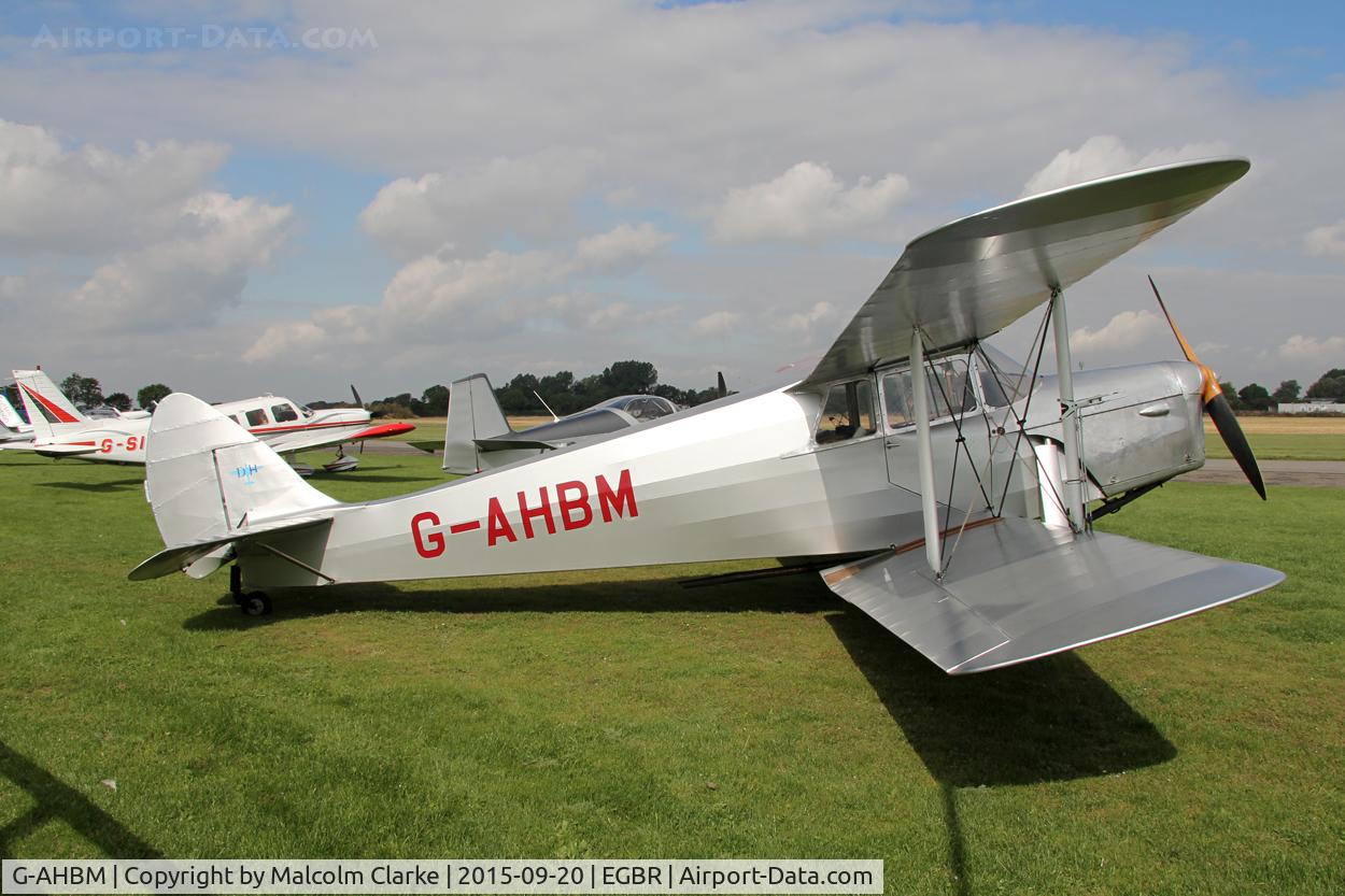 G-AHBM, 1935 De Havilland DH.87B Hornet Moth C/N 8126, De Havilland DH-87B Hornet Moth at The Real Aeroplane Club's Helicopter Fly-In, Breighton Airfield, September 20th 2015.