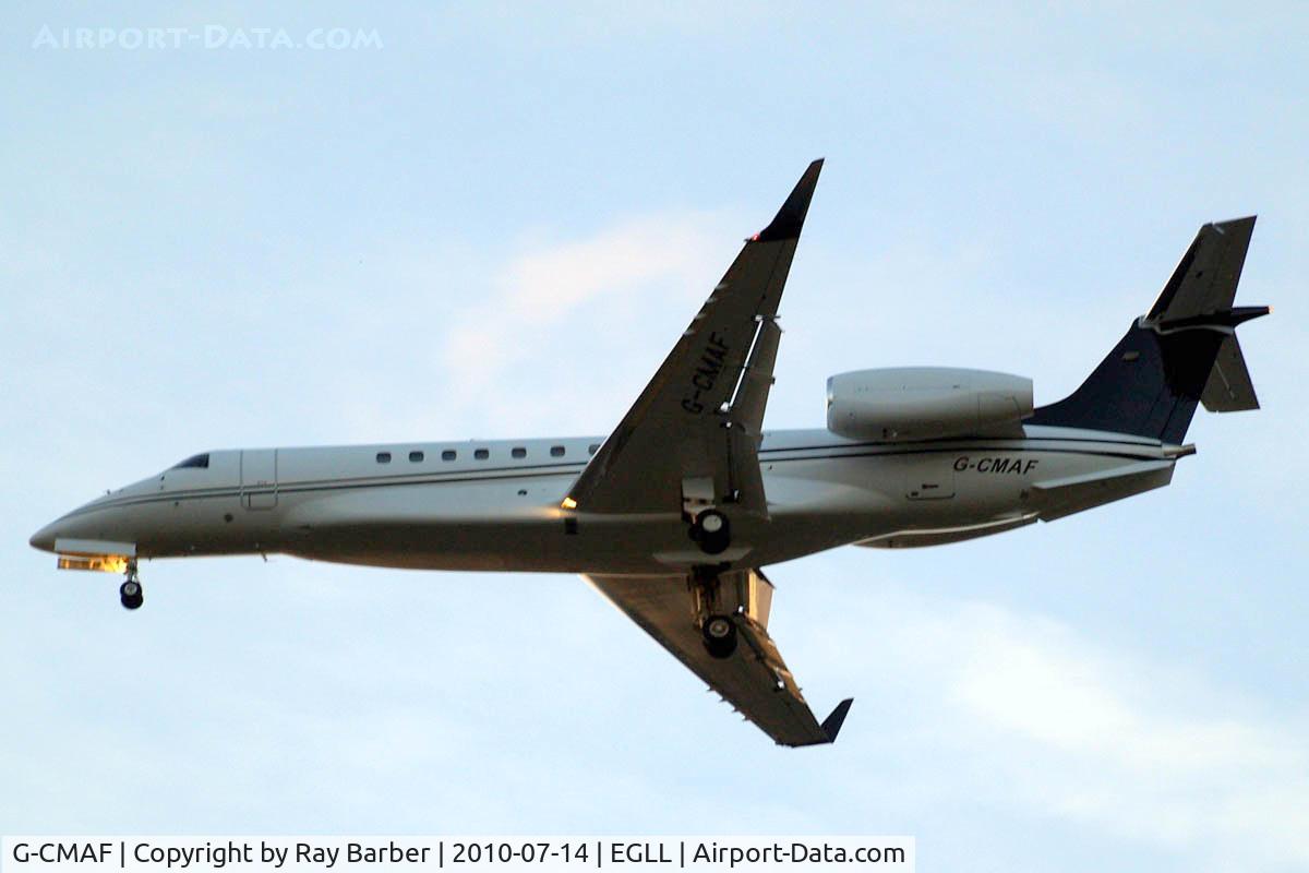 G-CMAF, 2007 Embraer EMB-135BJ Legacy C/N 14501011, Embraer ERJ-135BJ Legacy 600 [14501011] (Execujet UK) Home~G 14/07/2010. On approach 27R.