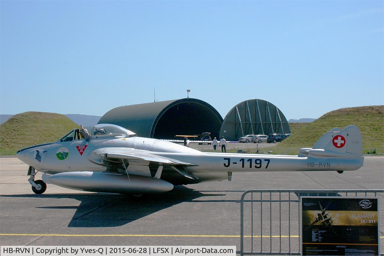 HB-RVN, 1952 De Havilland (FFA) Vampire FB.6 (DH-100) C/N 706, De Havilland (FFA) Vampire FB.6 (DH-100), Luxeuil-Saint Sauveur Air Base 116 (LFSX) Open day 2015