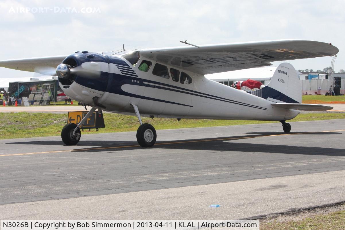 N3026B, 1952 Cessna 195B Businessliner C/N 7909, Sun N Fun 2013