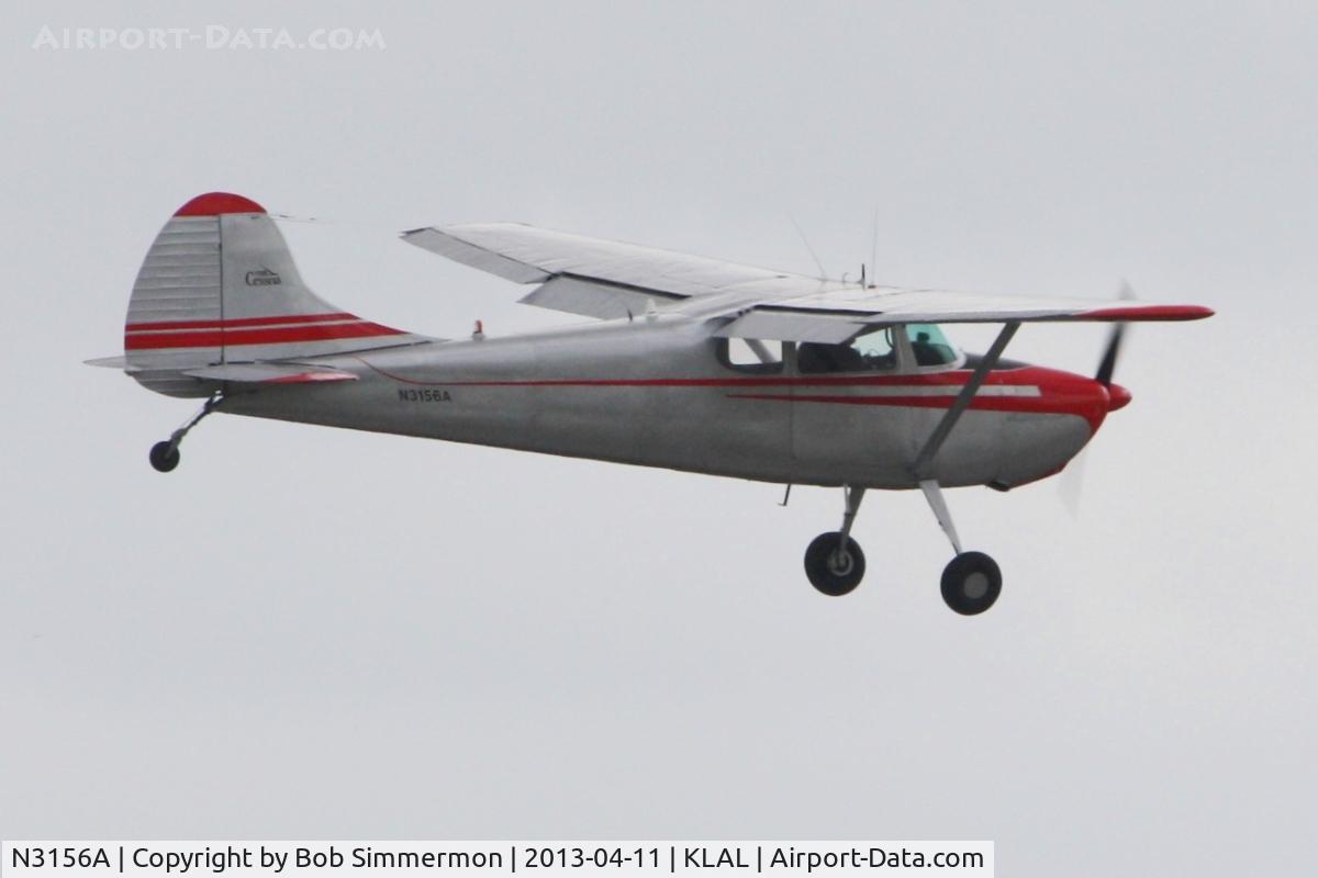 N3156A, 1953 Cessna 170B C/N 25800, Arriving at Lakeland, FL - Sun N Fun 2013