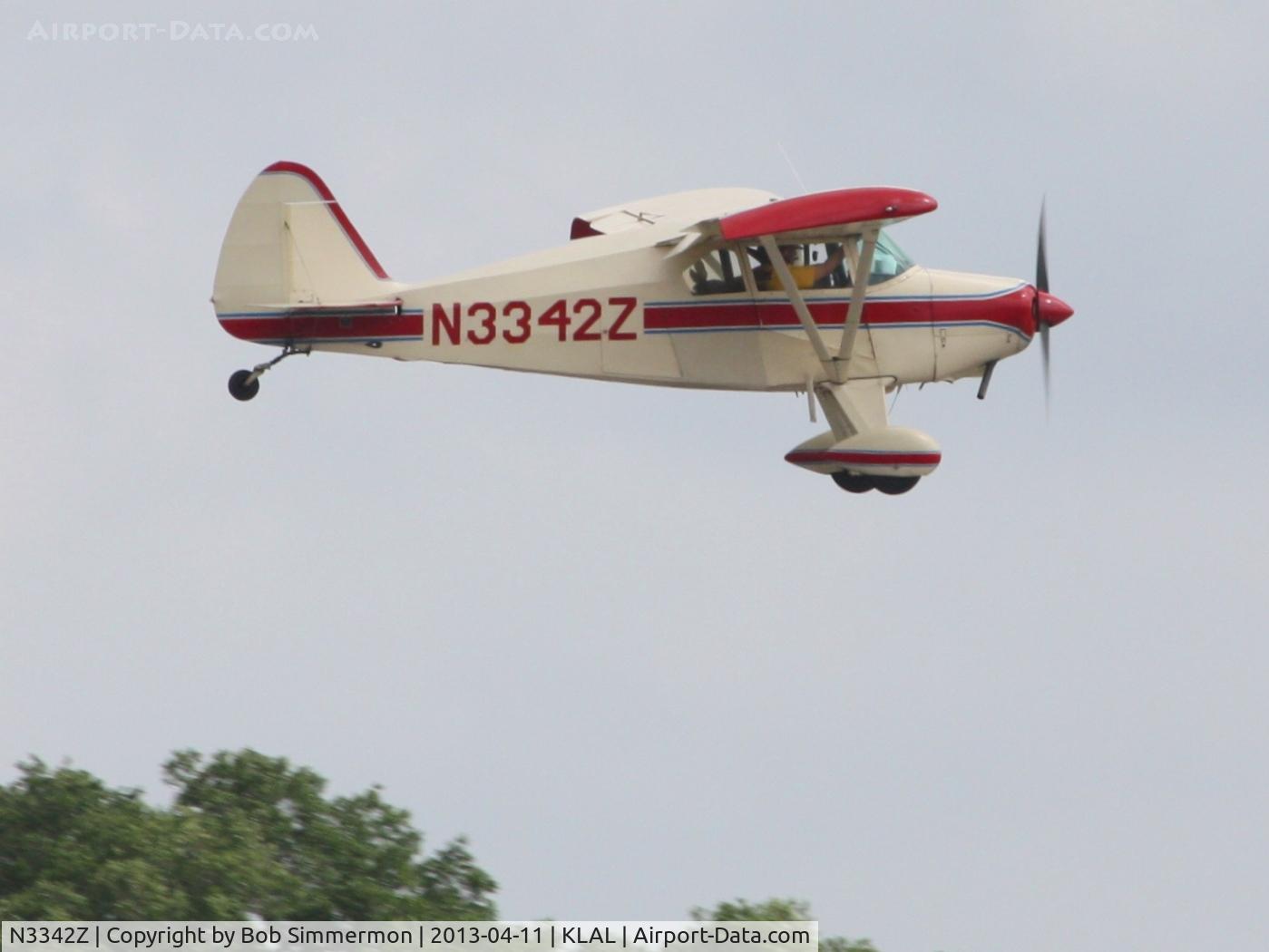 N3342Z, 1960 Piper PA-22-150 Tri-Pacer C/N 22-7282, Arriving at Lakeland, FL - Sun N Fun 2013