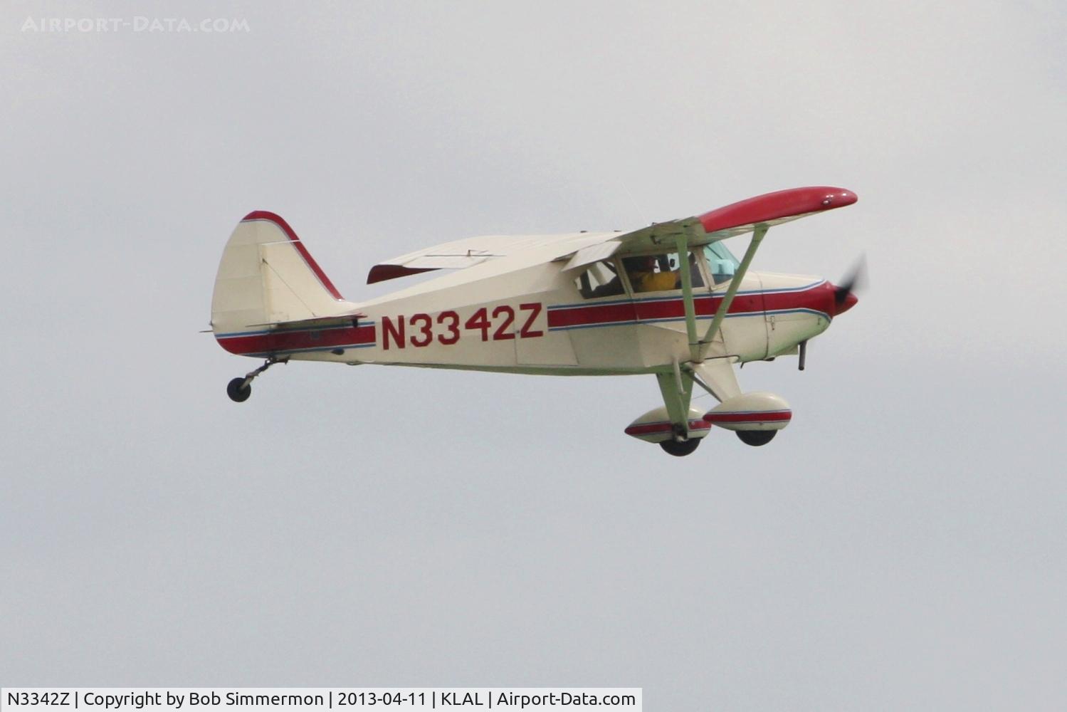 N3342Z, 1960 Piper PA-22-150 Tri-Pacer C/N 22-7282, Arriving at Lakeland, FL - Sun N Fun 2013