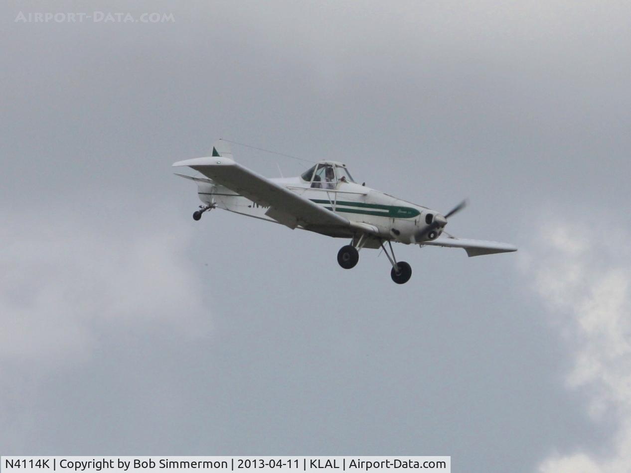 N4114K, 1966 Piper PA-25-235 C/N 25-4043, Arriving at Lakeland, FL - Sun N Fun 2013