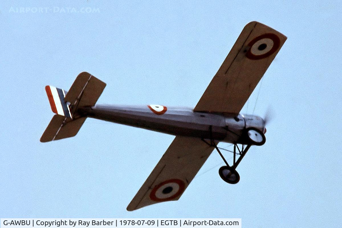 G-AWBU, 1970 Morane-Saulnier N Bullet Replica C/N PPS/REP/7, Morane-Saulnier N (Replica) [PPS/REP/7] Booker~G 09/07/1978. From a slide.