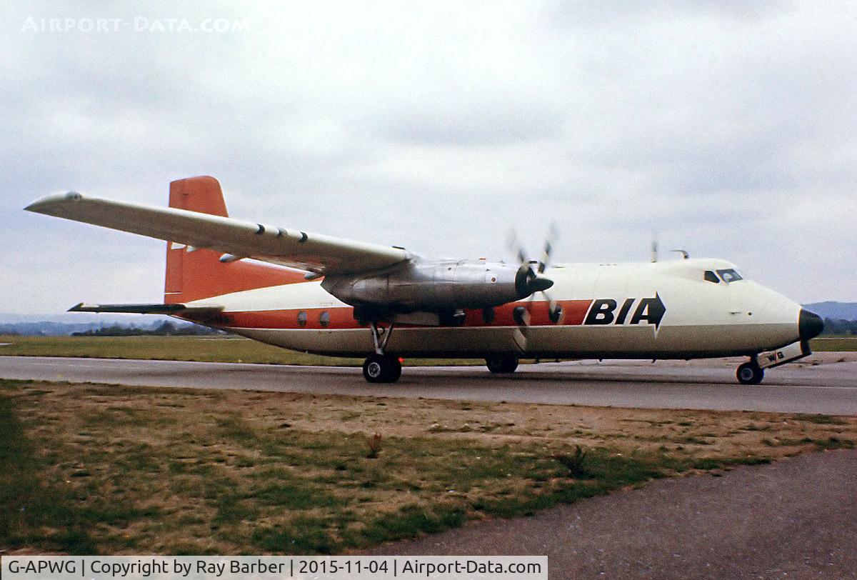 G-APWG, 1962 Handley Page HPR-7 Herald 201 C/N 155, Handley-Page HPR.7 Herald 201 [155] (British Island Airways) (Place and date unknown). From a slide.