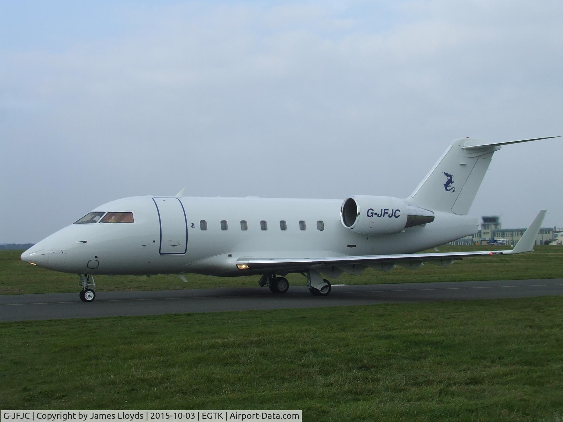 G-JFJC, 1988 Canadair Challenger 601-3A (CL-600-2B16) C/N 5023, G-JFJC Challenger leaveing Oxford Airport.