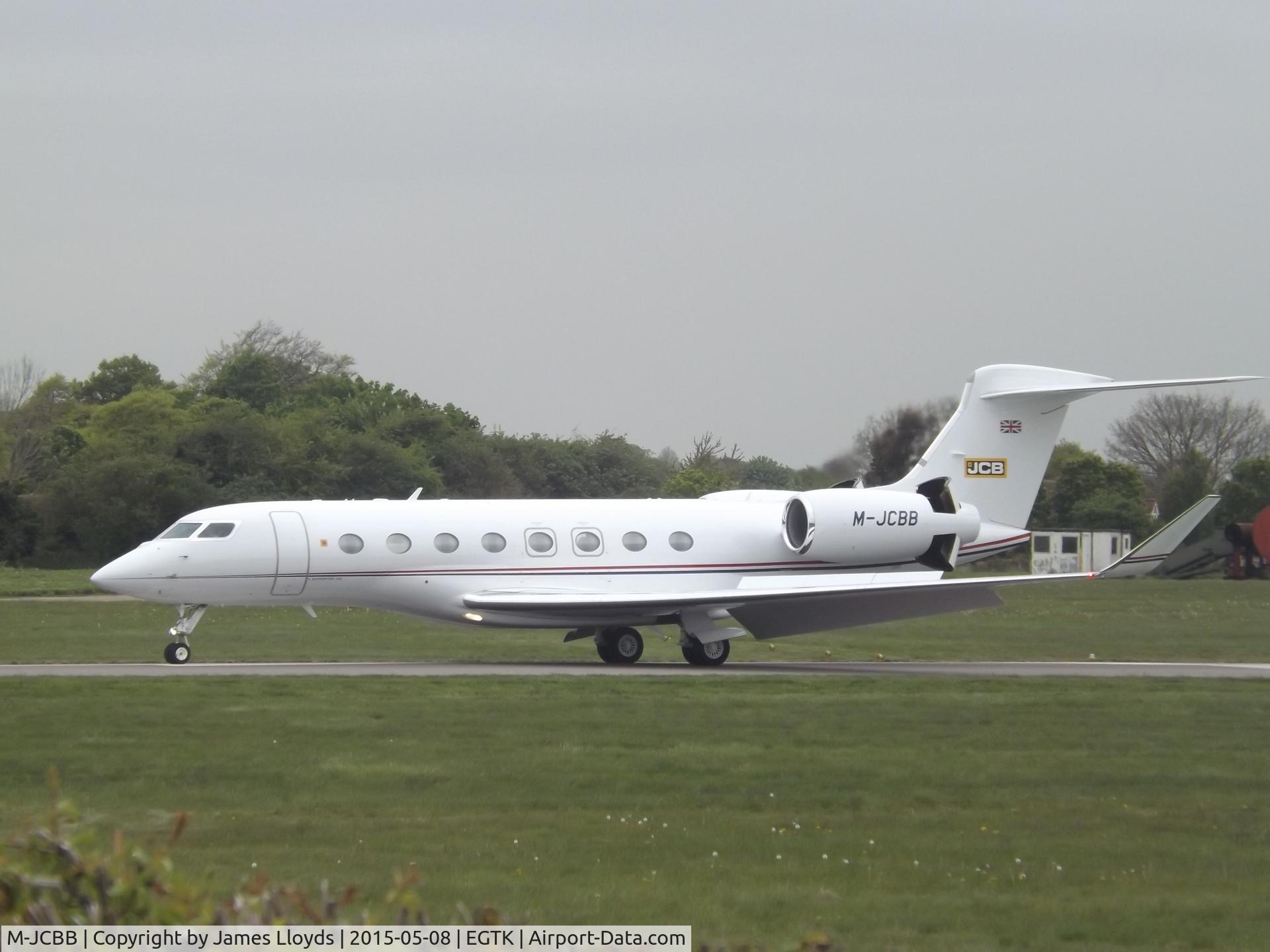 M-JCBB, 2013 Gulfstream Aerospace G650 (G-VI) C/N 6049, M-JCBB Airrving at Oxford Airport.