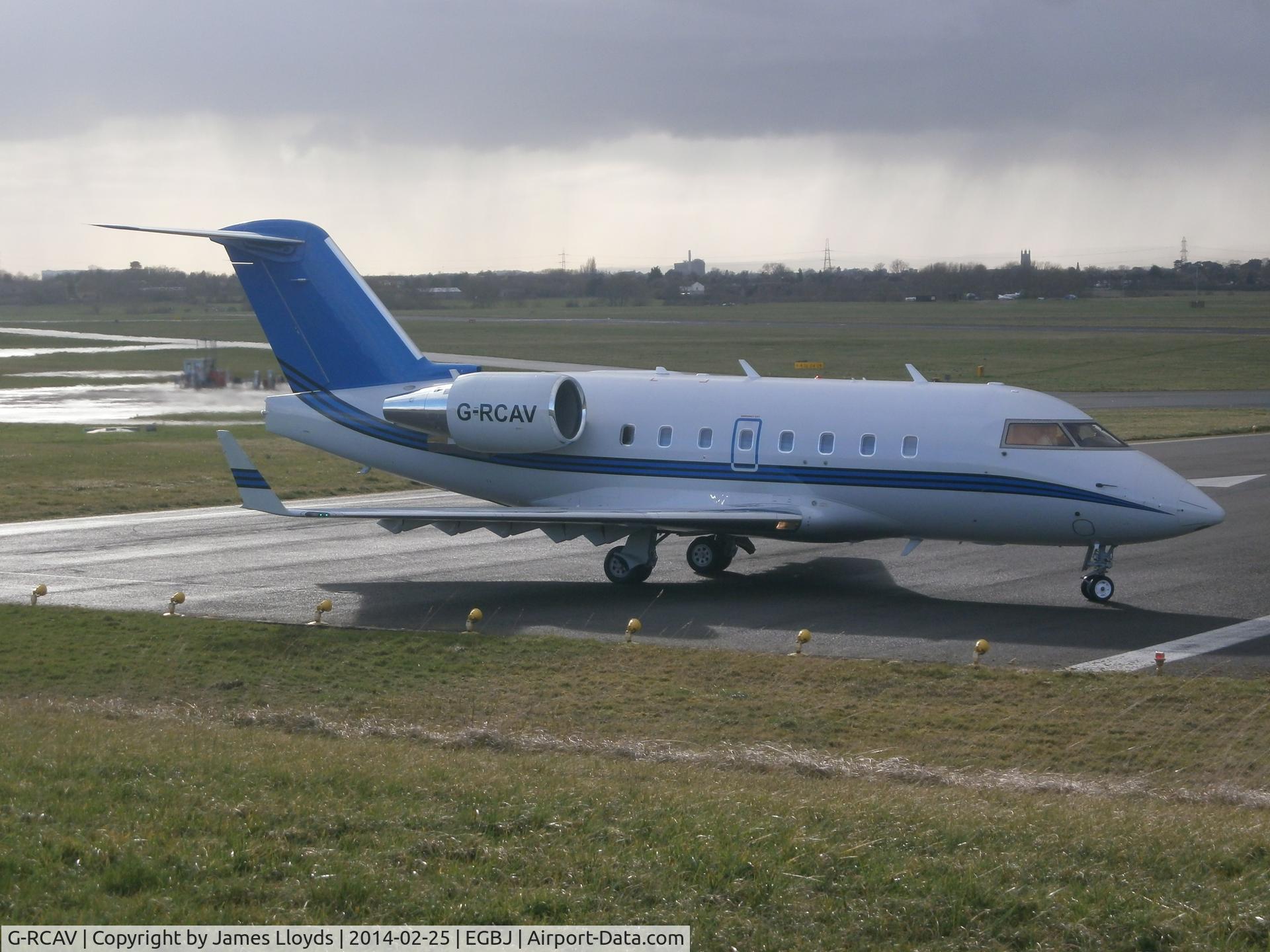 G-RCAV, 2002 Bombardier Challenger 604 (CL-600-2B16) C/N 5526, G-RCAV Just about to Dep from Gloucestershire Airport.