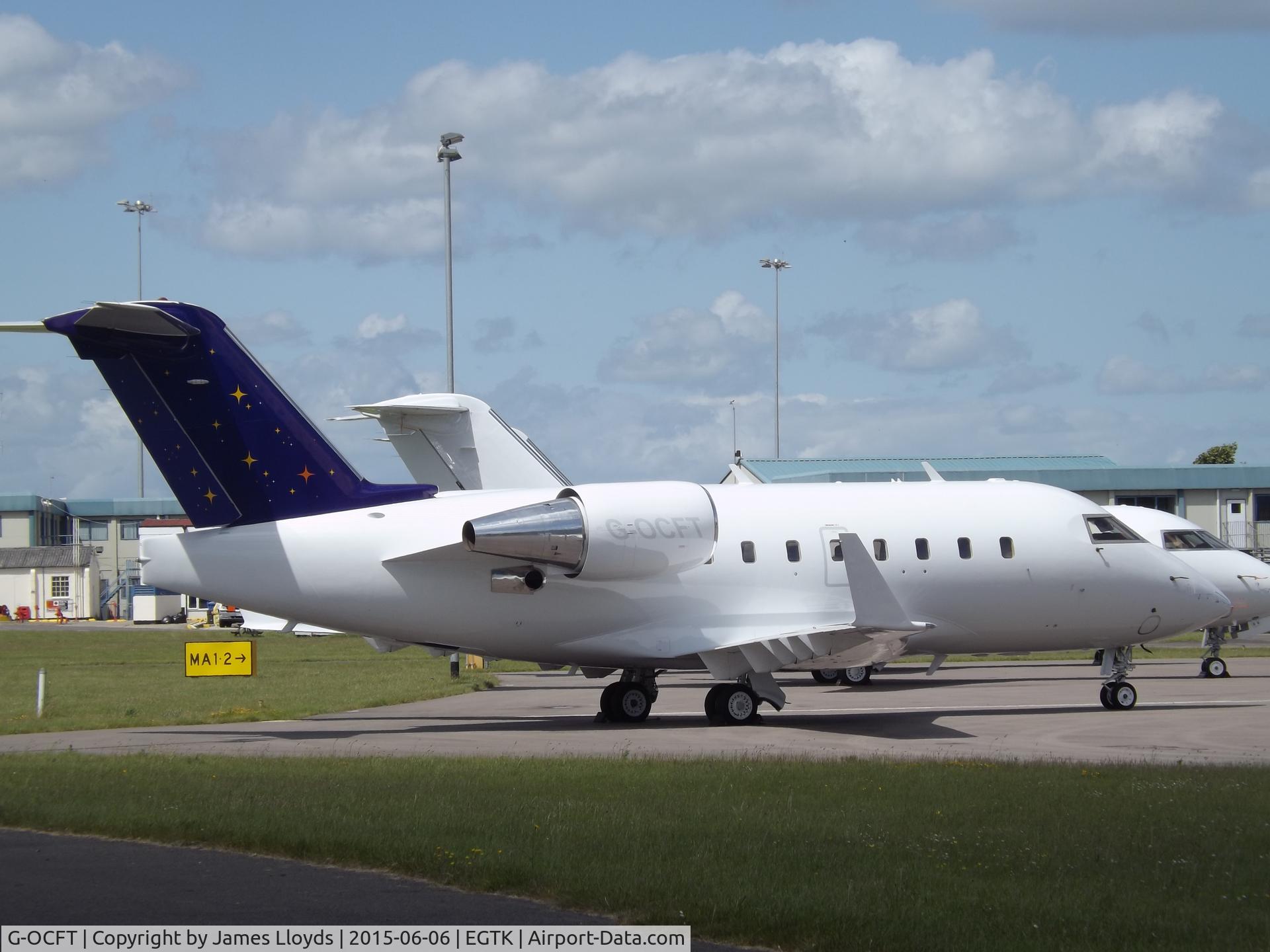 G-OCFT, 1990 Canadair Challenger 601-3A (CL-600-2B16) C/N 5067, Sat at oxford with some sweet colour on her tail.