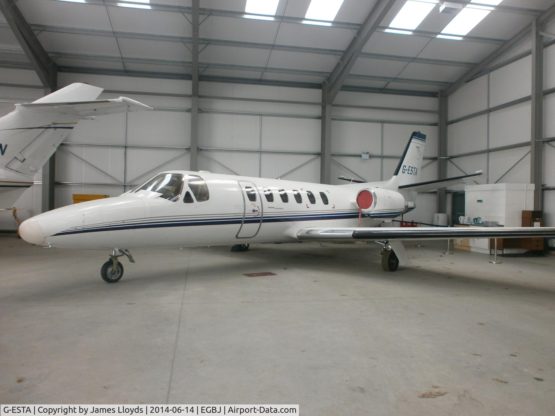 G-ESTA, 1980 Cessna 550 Citation II C/N 550-0127, In her hanger at Gloucestershire Airport.