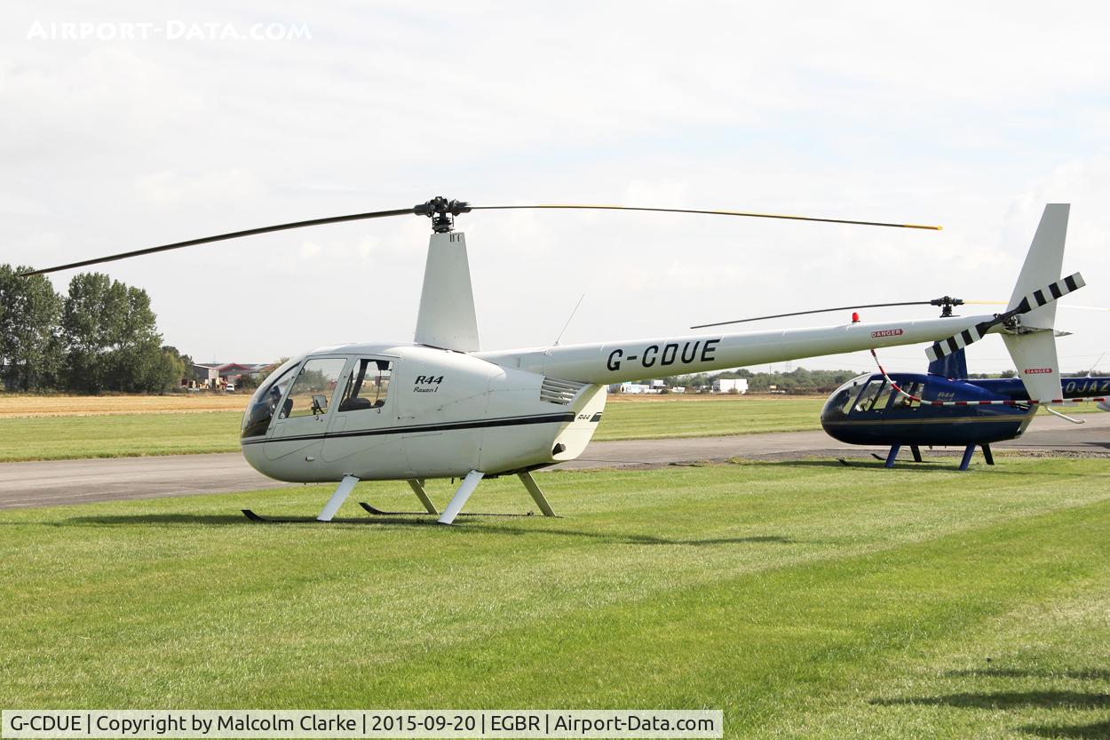 G-CDUE, 2005 Robinson R44 Raven C/N 1549, Robinson R44 Raven at The Real Aeroplane Club's Helicopter Fly-In, Breighton Airfield, September 20th 2015.