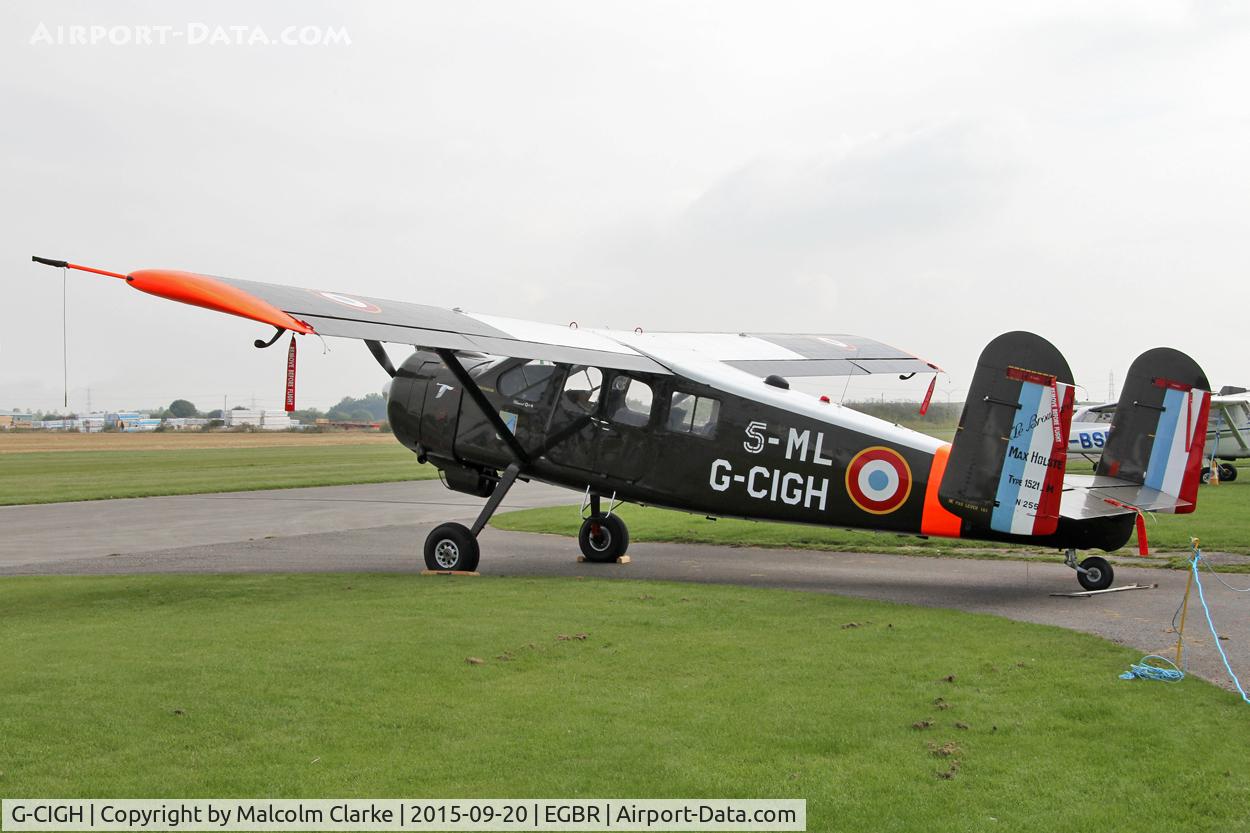 G-CIGH, 1960 Max Holste MH.1521M Broussard C/N 255, Max Holste MH.1521M Broussard at The Real Aeroplane Club's Helicopter Fly-In, Breighton Airfield, September 20th 2015.