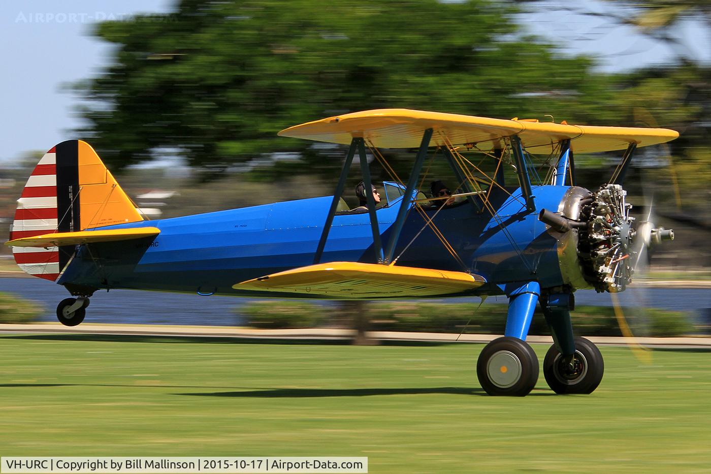 VH-URC, 1942 Boeing PT-17/L300 Kaydet (A75N1) C/N 75-1834, 2105 Langley Park Fly In, Perth City